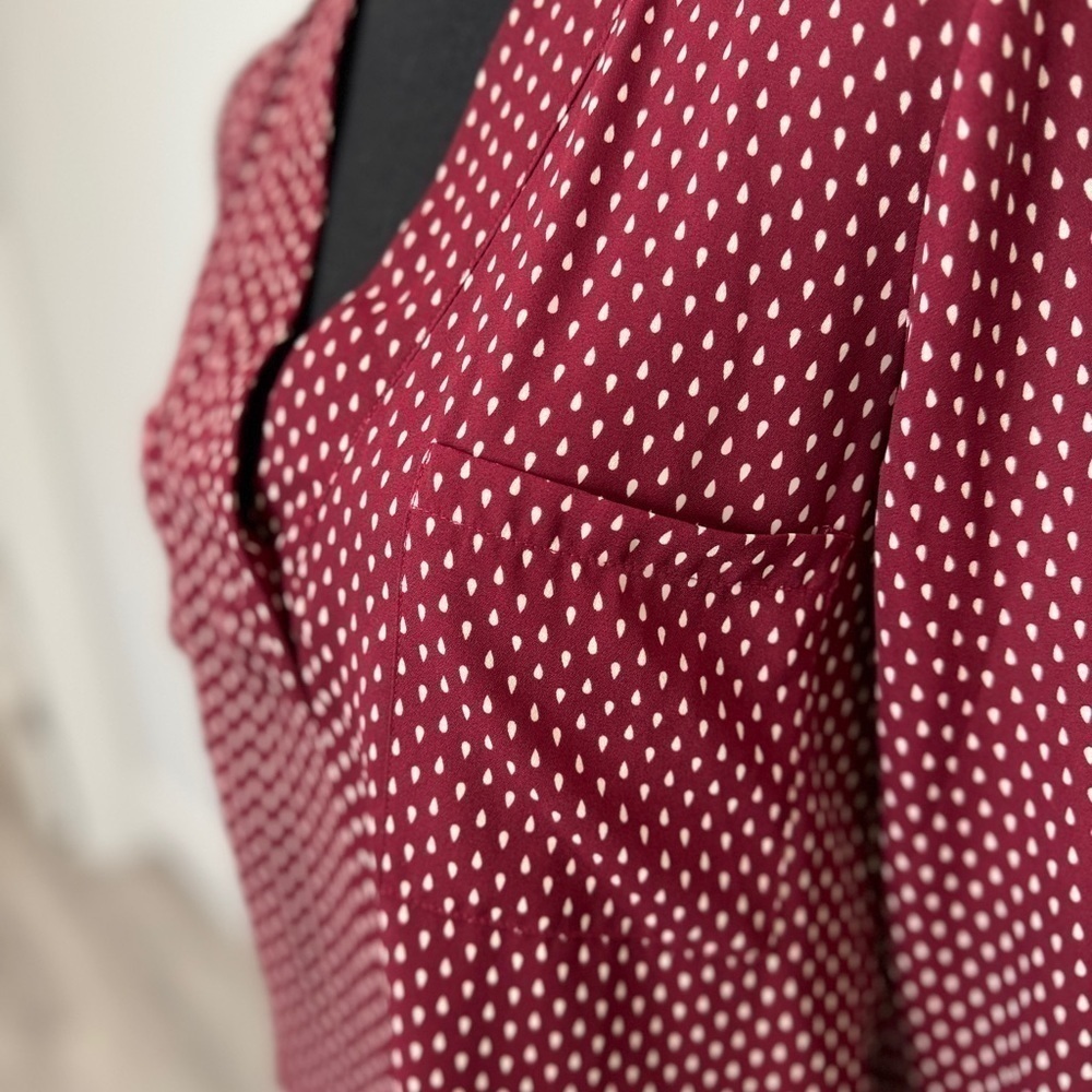 Alice Blue for Stitch Fix Red V-Neck Blouse (S) - Picture 3 of 9